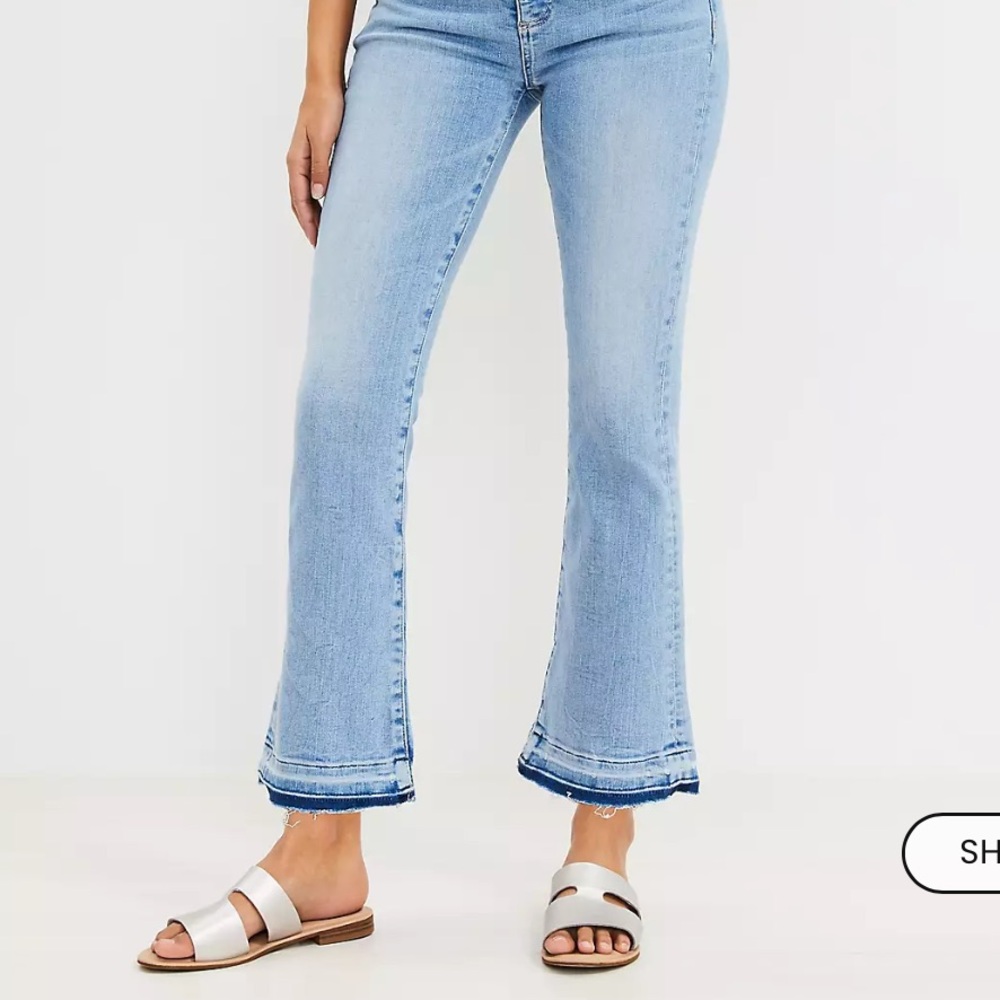 LOFT Light Wash Kick Crop Jeans